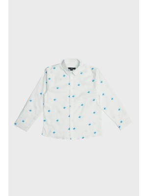 Beverly Hills Polo Club 8 Yaş Erkek Çocuk Desenli Gömlek Uzun Kol Günlük Stil Pamuklu Kumaş