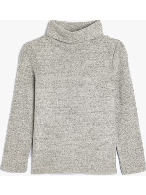 Koton Basic Balıkçı Yaka T-Shirt Uzun Kollu Viskon Kumaş