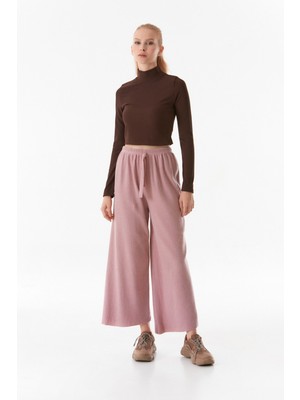FullaModa Basic Fitilli Beli Lastikli Pantolon