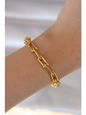 Synx Store 316L Çelik Gold Renk Tiffany Bileklik