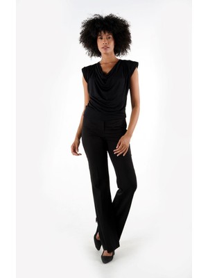 Alexander Gardi Degaje Yaka Vatkalı Dökümlü Bluz (B24-0081)