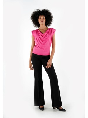 Alexander Gardi Degaje Yaka Vatkalı Dökümlü Bluz (B24-0081)