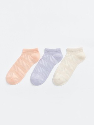 LC Waikiki Dream Kendinden Desenli Kadın Patik Çorap 3'lü Paket