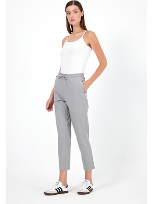 Vena Kadın Alian Beli Lastikli Mavi Çizgili Summer Gabardin Pantolon