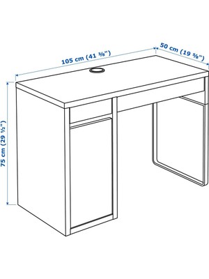 IKEA Çekmeceli Çalışma Masası 105X50 cm Bilgisayar Masası, Ofis Masası Venge Renk