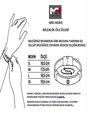 Mr. Hero Mrhero Erkek 2 Düz 1 Örgülü El Yapımı Hakiki Deri Bileklik MH004 Kahverengi