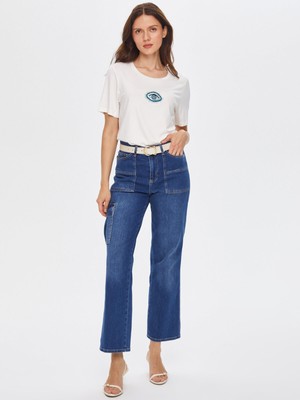 Faik Sönmez Kargo Cep Detaylı Straıgt Fıt Jean Pantolon 69351