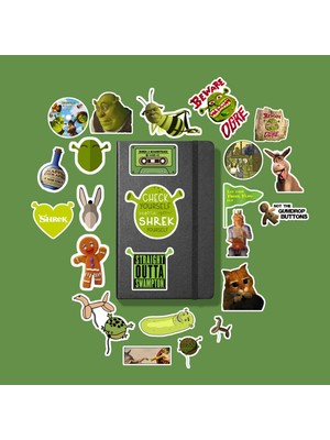 Sticker Shrek Sticker Paketi/ Bullet Journal Defter Çıkartma Ajanda Laptop Etiket