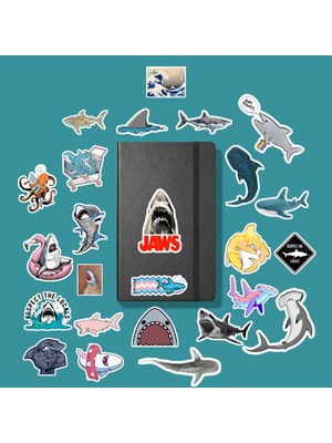 Sticker Shark, Köpekbalığı Sticker Paketi/ Bullet Journal Defter Çıkartma Ajanda Laptop Etiket