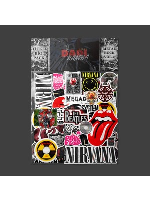 Sticker Rock Metal Sticker Paketi/ Bullet Journal Defter Çıkartma Ajanda Laptop Etiket