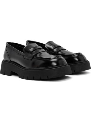 Derimod Kadın Siyah Maskülen Loafer 24WFD141722