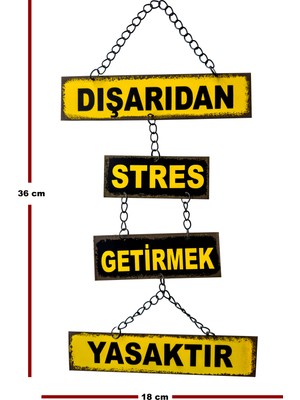 Carma Concept Dışarıdan Stres Getirmek Yasaktır,Zincirli Retro,Metal Duvar Dekoru