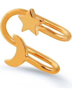 Kuyumcudükkanı Kuyumcudukkani Ay Yıldız Modelli Trend"ear Cuff"küpe