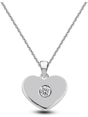 Kuyumcudükkanı Kuyumcudukkani Kalp Şekilli Swarovski Krstali Kullanılmış Kolye