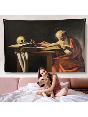 Harita Sepeti Caravaggio - Saint Jerome Yazma Duvar ÖRTÜSÜ-7124