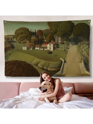 Harita Sepeti Herbert Hoover'ın Doğduğu Yer West Branch Duvar ÖRTÜSÜ-7140