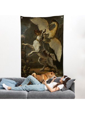 Harita Sepeti Abraham Hondius - Kuşa Saldıran Köpek Duvar Örtüsü - Dog Fighting A HERON-7281