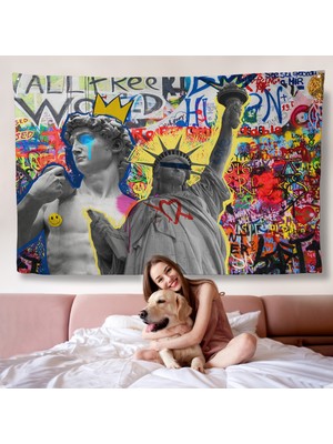 Harita Sepeti Renkli Punk Rock Duvar ÖRTÜSÜ-7236