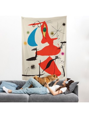 Harita Sepeti Joan Miro - Sürreal Soyut Duvar ÖRTÜSÜ-7365