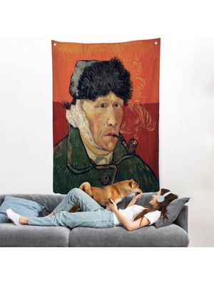 Harita Sepeti Vincent Van Gogh - Kulakları Bandajlı Portre Duvar ÖRTÜSÜ-7470