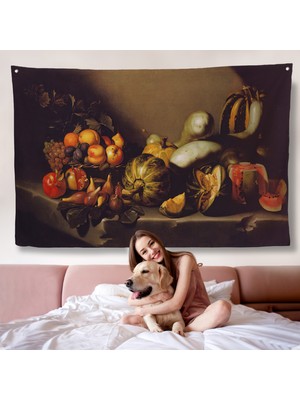 Harita Sepeti Caravaggio - Meyveli Natürmort Duvar Örtüsü - Still Life With FRUIT-7134