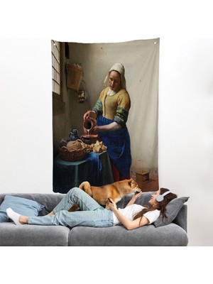 Harita Sepeti Johannes Vermeer - Sütçü Kız Duvar Örtüsü - The MILKMAID-7434