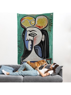 Harita Sepeti Pablo Picasso - Jaqueline Roque Portre Duvar ÖRTÜSÜ-8087