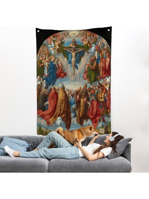 Harita Sepeti Albrecht Dürer - Üçlü Birliğin Hayranlığı Duvar Örtüsü - Adoration Of The TRINITY-8054