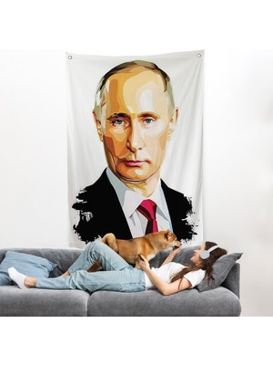 Harita Sepeti Vladimir Putin - Rusya Devlet Başkanı Duvar ÖRTÜSÜ-7958