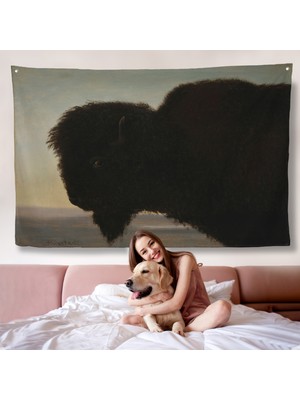 Harita Sepeti Albert Bierstadt - Bufalo Kafası Duvar ÖRTÜSÜ-7254