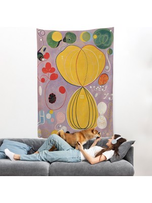 Harita Sepeti Hilma Af Klint - Renkli Soyut Duvar ÖRTÜSÜ-7315