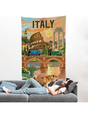 Harita Sepeti Roma Italya Kolezyum Duvar ÖRTÜSÜ-7906