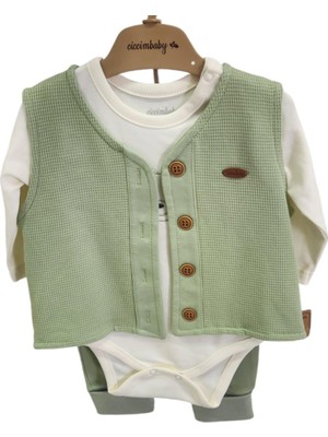 Cicim Baby Ciccim Baby 3lü Takım Yelekli Bear Hugs Yeşil