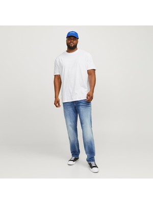 Jack & Jones Büyük Beden Düz Bisiklet Yaka T-Shirt - Bradley