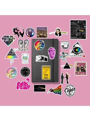 Sticker Pink Floyd Sticker Paketi / Bullet Journal Defter Çıkartma Ajanda Laptop Etiket