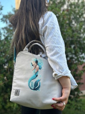 CIGDEMCALISKAN Cool Mermaid Tote Çanta