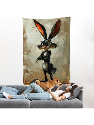 Harita Sepeti Bugs Bunny Tavşan Duvar ÖRTÜSÜ-7710