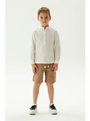 Nebbati Erkek Çocuk Beyaz Gömlek Konforlu ve Şık Tasarım ile Her Ortama Uygun