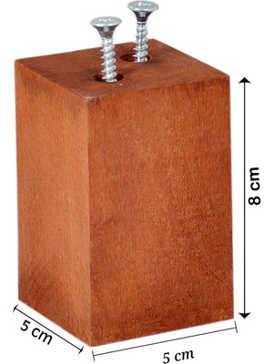 X-Perk Koltuk Sandalye  Masa Sehpa Kanepe Ünite Ağaç  Ayak Yükseltici Takoz Boy 8 cm En 5x5 cm Kahve