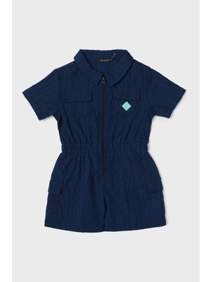 Lacivert GB Baby Bg Store Erkek Bebek Tulum Kısa Kol Gömlek Yaka %99 Pamuk Rahat Tasarım