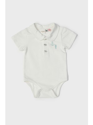 Layette Erkek Bebek Beyaz Body