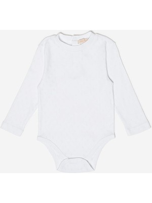 GB Baby Kız Bebek Beyaz Body Uzun Kollu Pamuklu Yumuşak Kumaşla Konforlu Tasarım