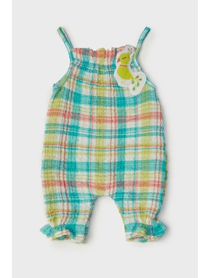 Layette  Kız Bebek Ekose Tulum