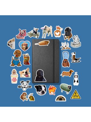 Sticker Komik Köpek Sticker Paketi/ Bullet Journal Defter Çıkartma Ajanda Laptop Etiket