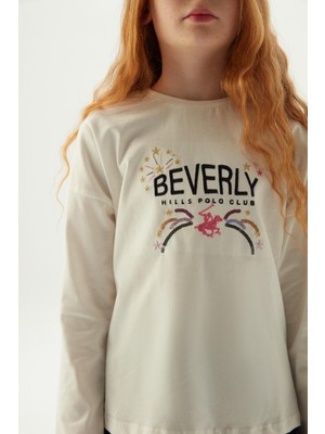 Beverly Hills Polo Club  Kız Çocuk Beyaz T-Shirt 23FW0BHG521