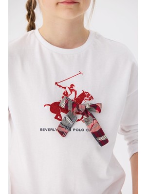 Beverly Hills Polo Club  Kız Çocuk Beyaz T-Shirt