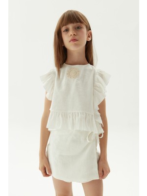 Tyess Bg Store Kız Çocuk Beyaz Bluz