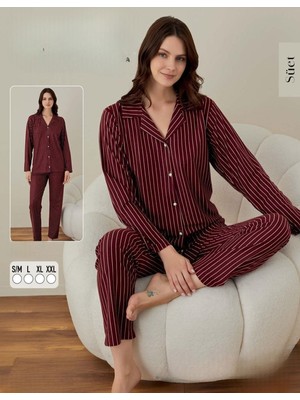 Boyraz Kadın Süet Boydan Düğmeli Pijama Takımı 02002 - 1 Adet