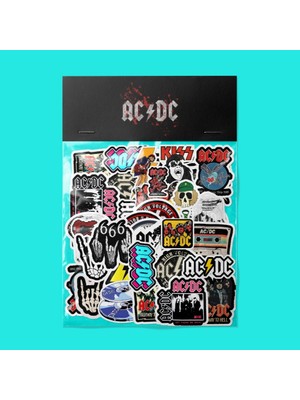 Sticker Ac/dc Sticker Paketi/ Bullet Journal Defter Çıkartma Ajanda Laptop Etiket