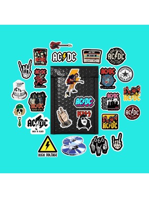 Sticker Ac/dc Sticker Paketi/ Bullet Journal Defter Çıkartma Ajanda Laptop Etiket